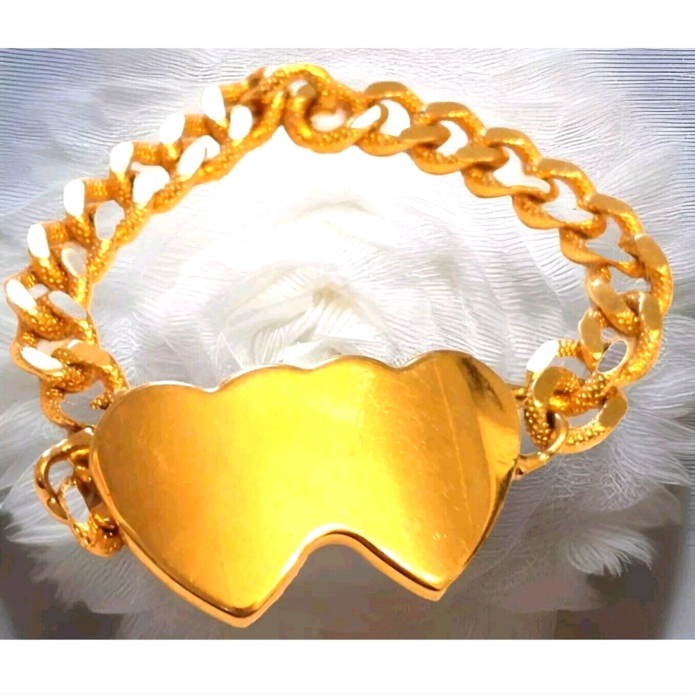 Vintage Champion Gold Electroplate Bracelet Hearts Love Valentines Plated Worn